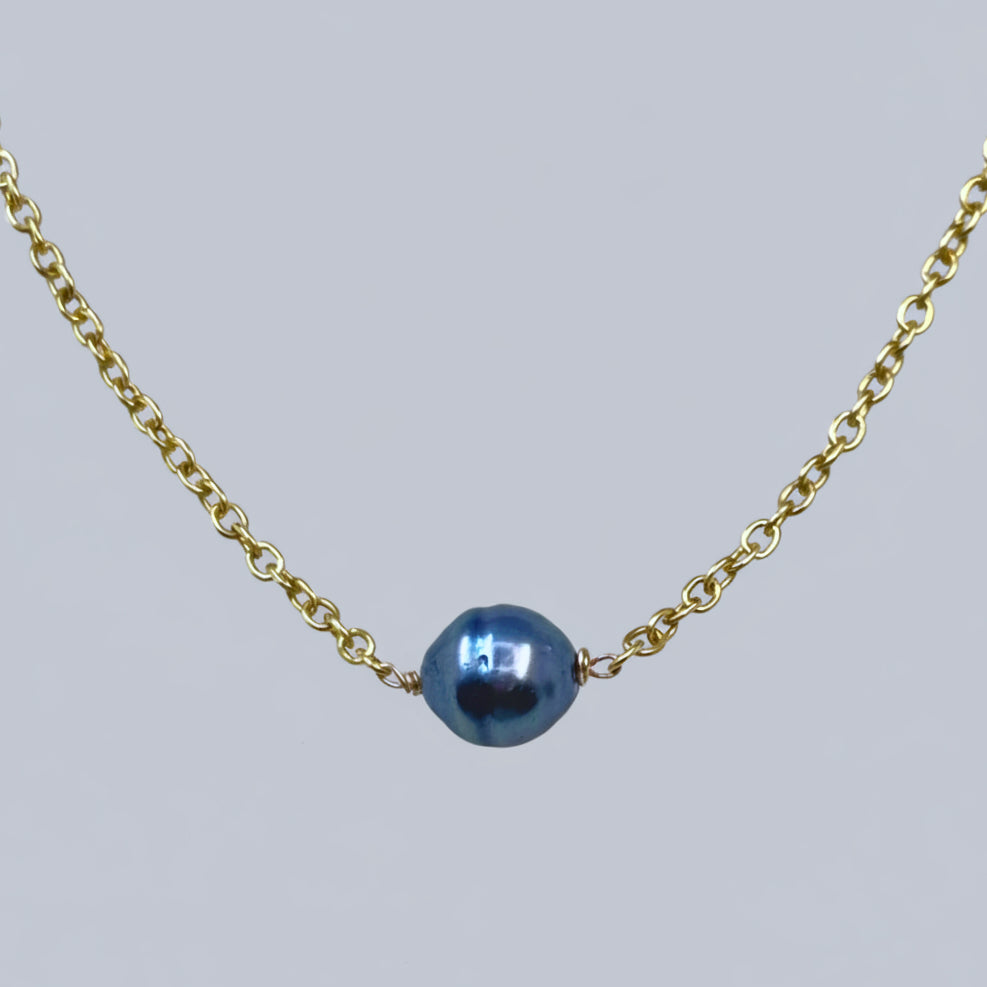 Floating Tahitian Pearl Gold-Filled Necklace
