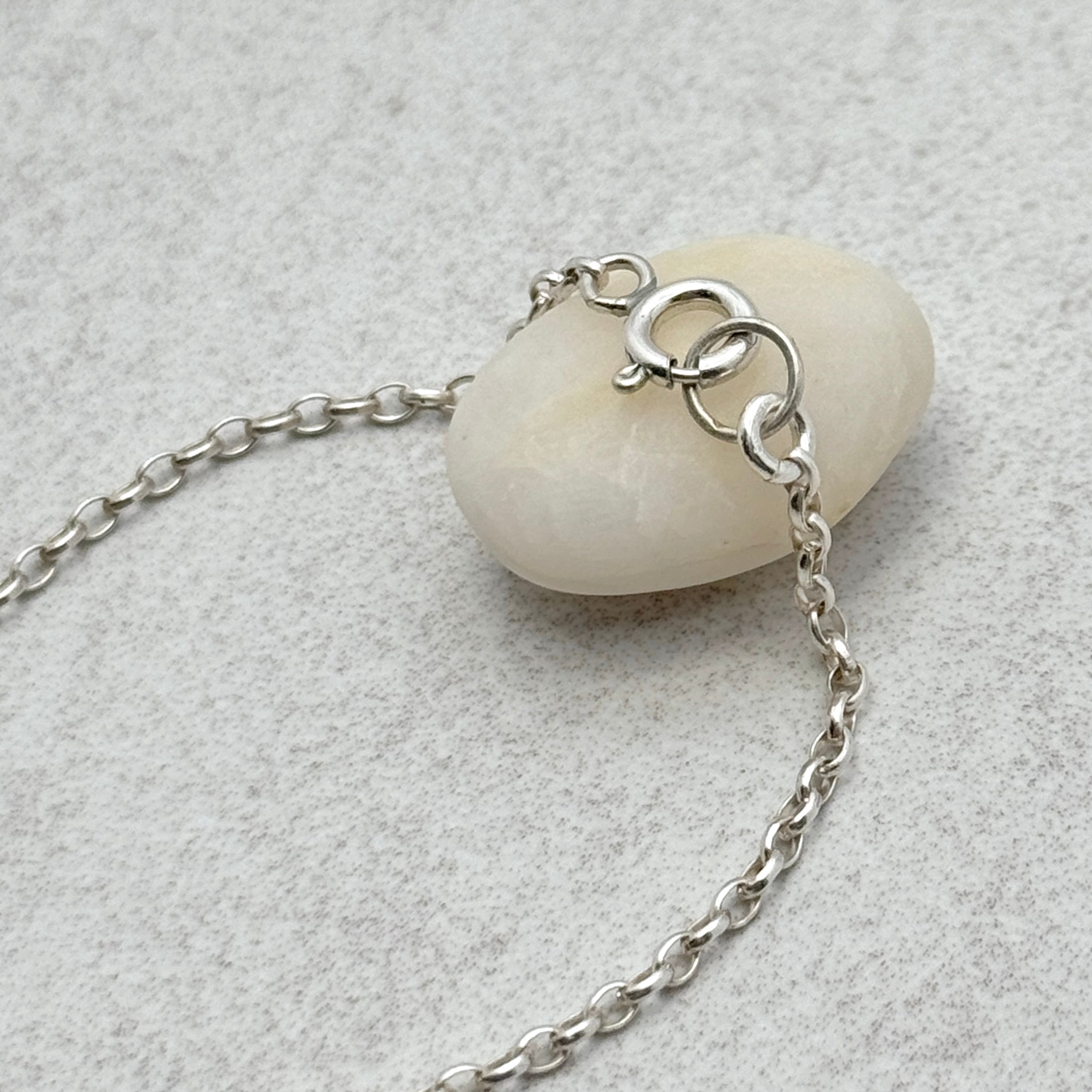 Thai Silver Flower Pendant On Rolo Necklace