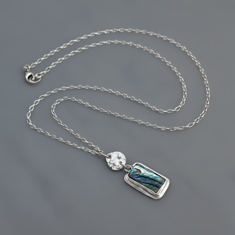 Abalone Shell Pendant Silver Necklace