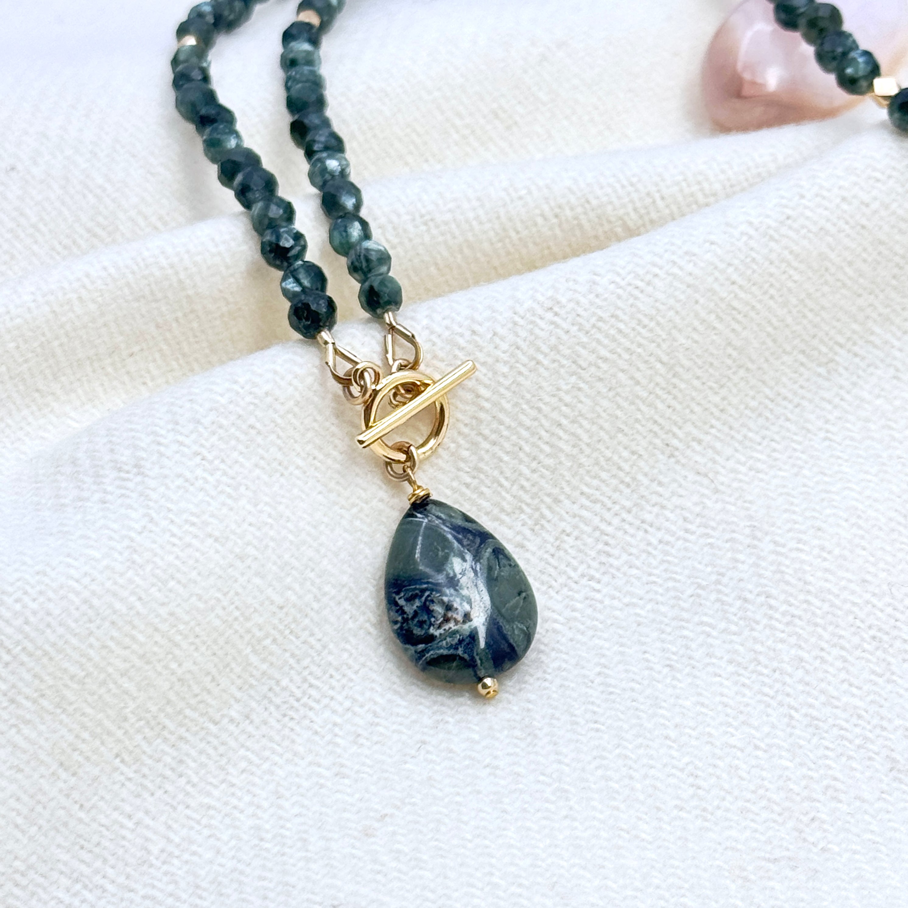 Seraphinite & Kambaba Jasper Toggle Necklace