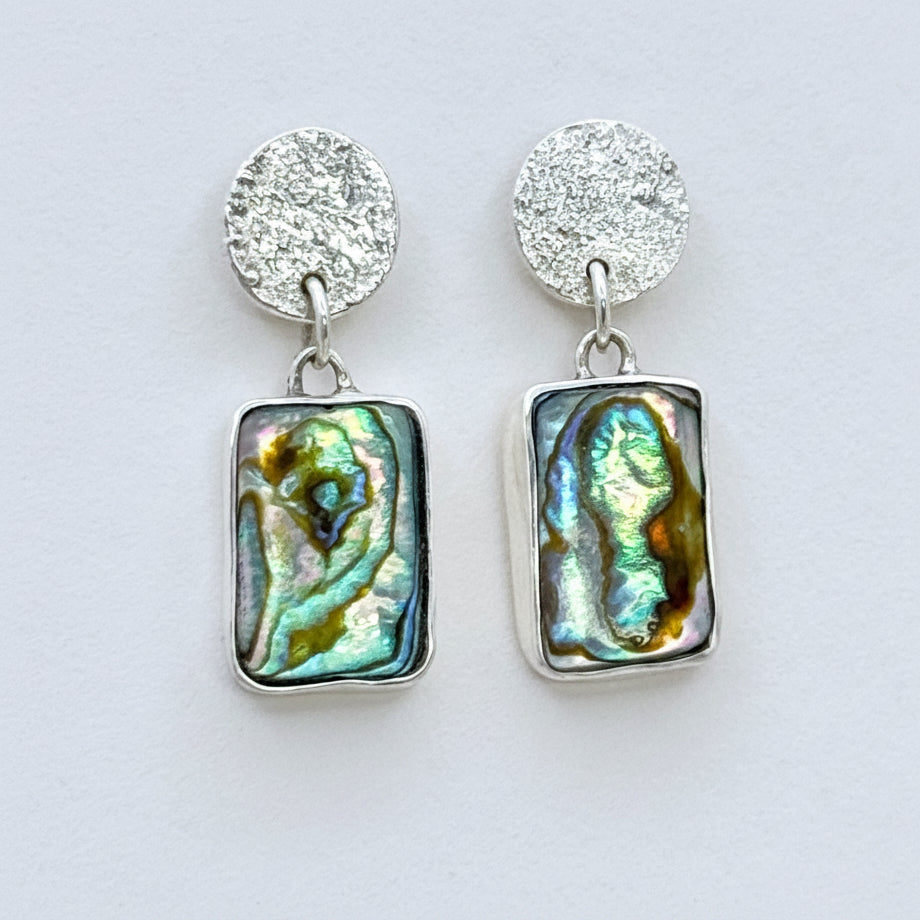 Abalone Shell Sterling Silver Drop Earrings
