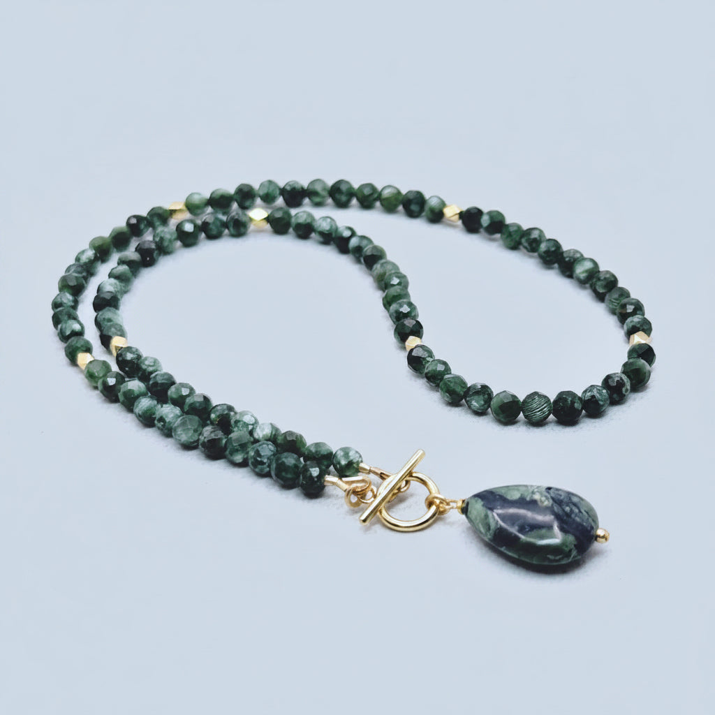 Seraphinite & Kambaba Jasper Toggle Necklace