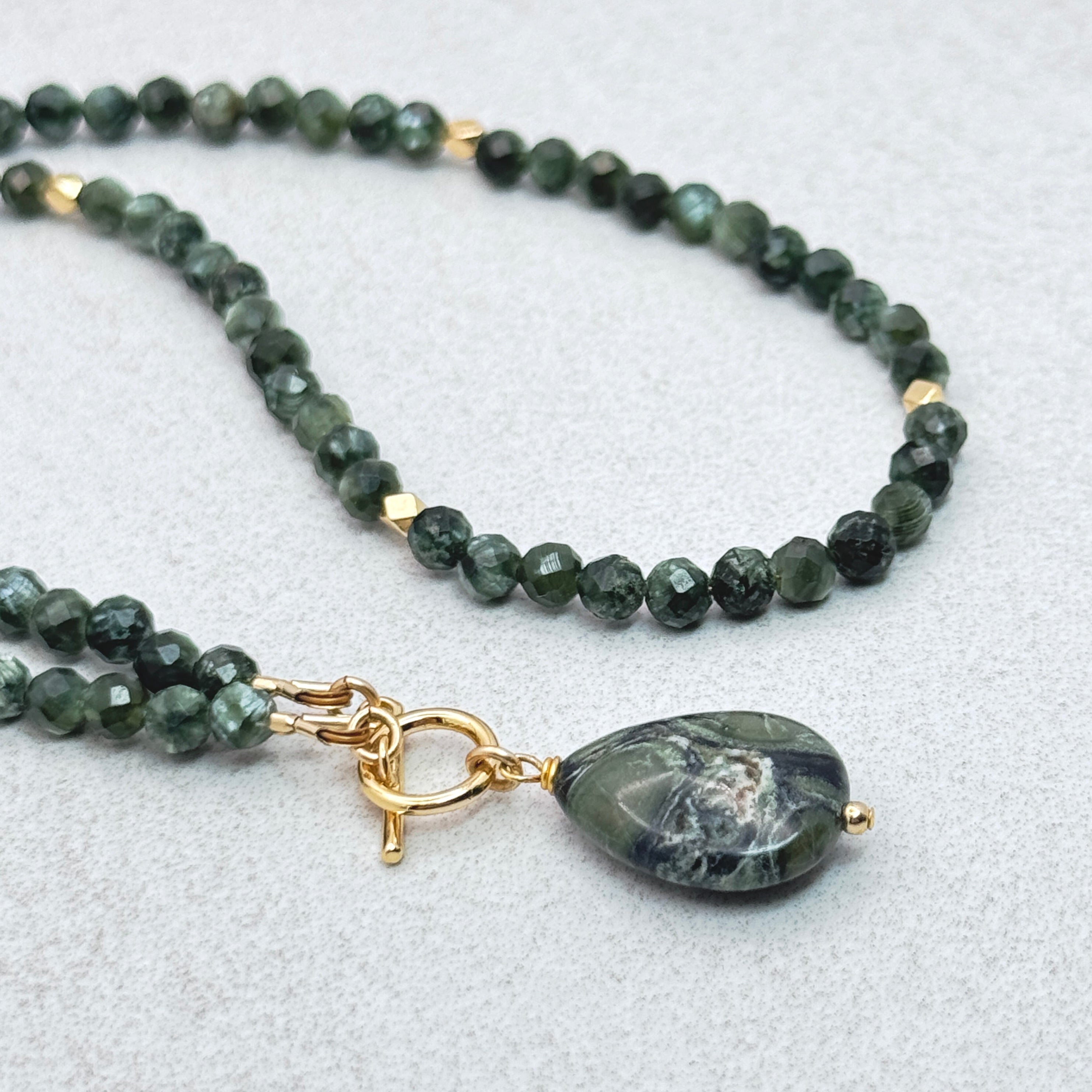 Seraphinite & Kambaba Jasper Toggle Necklace