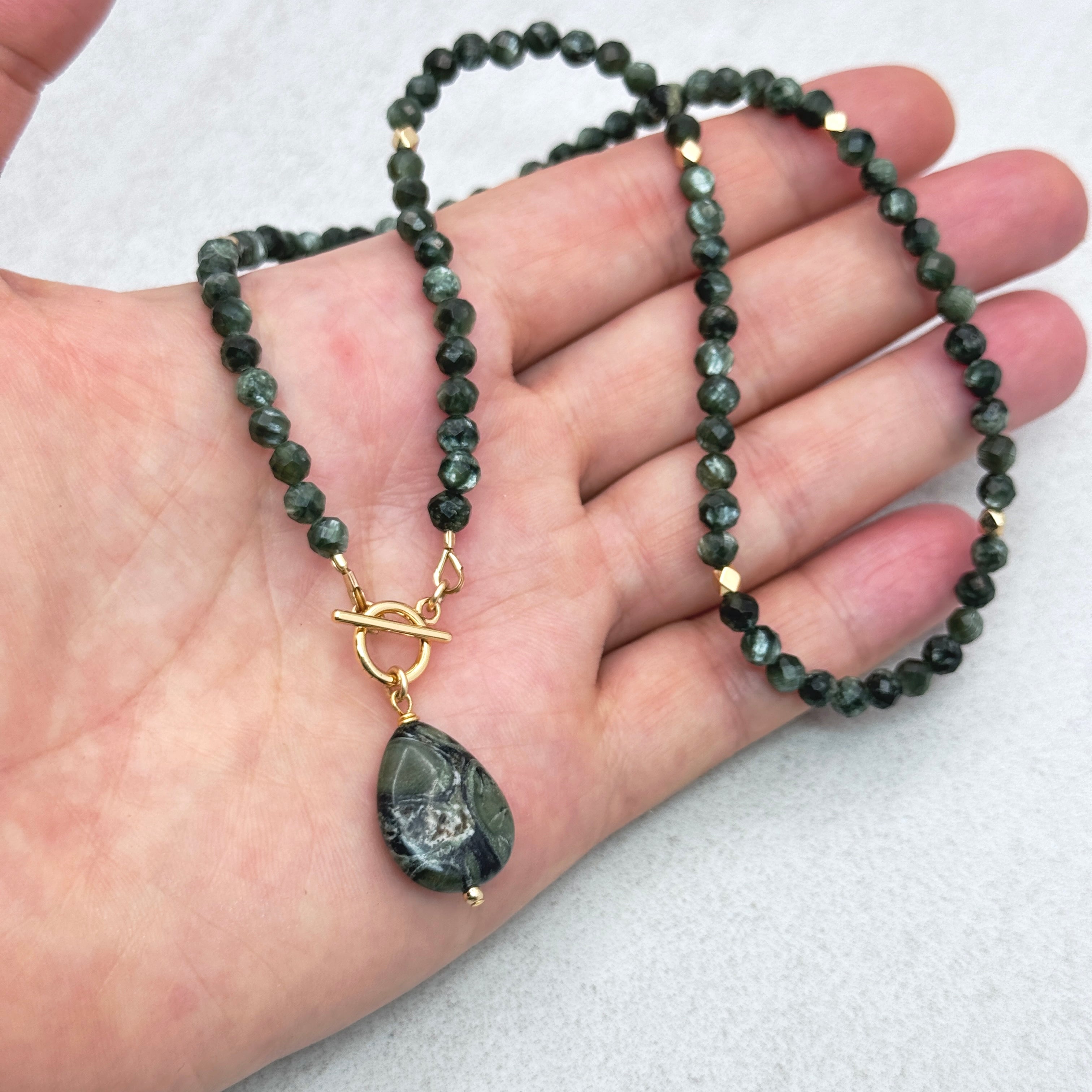 Seraphinite & Kambaba Jasper Toggle Necklace