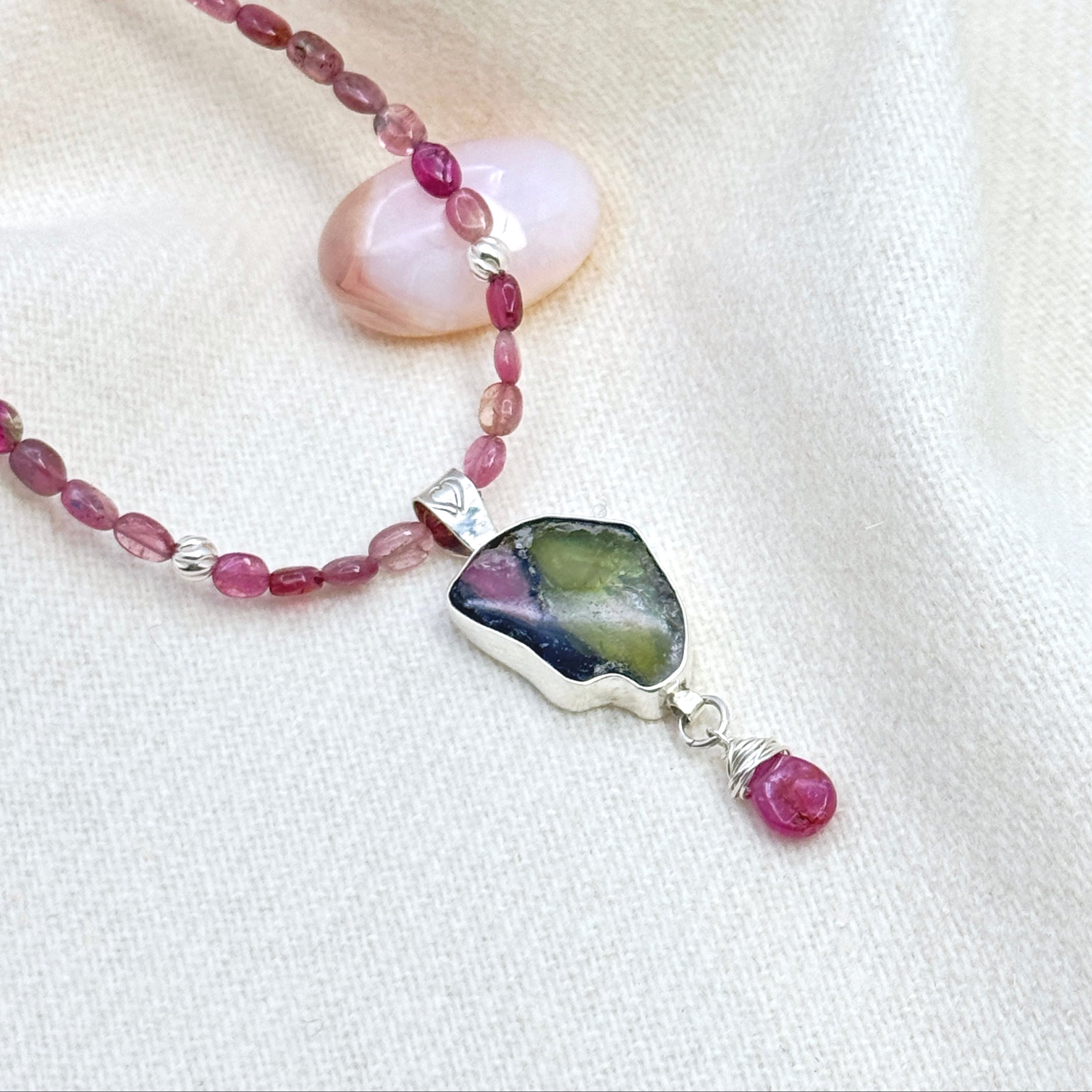 Tourmaline Sterling Silver Pendant Necklace