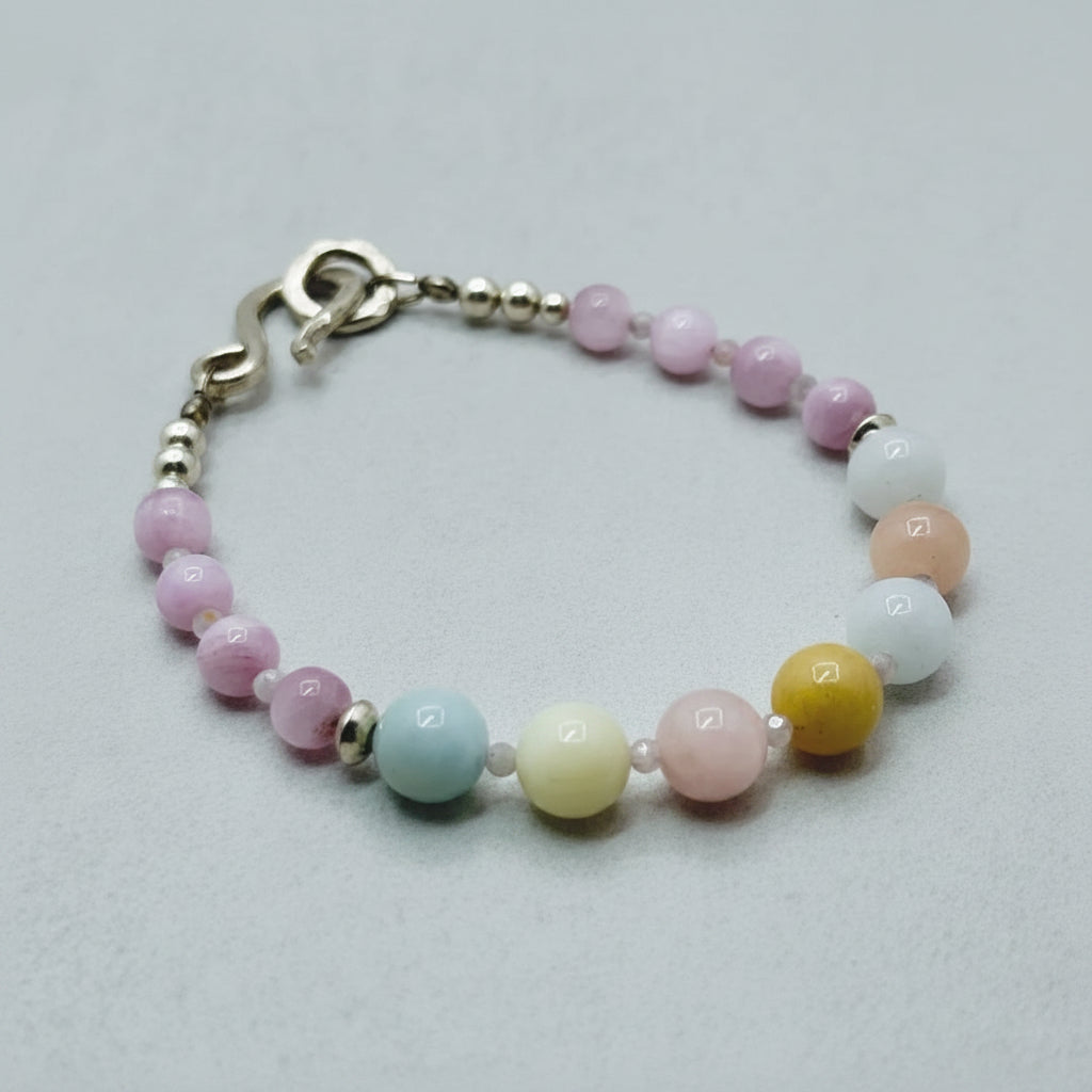 Kunzite & Morganite Sterling Silver Bracelet