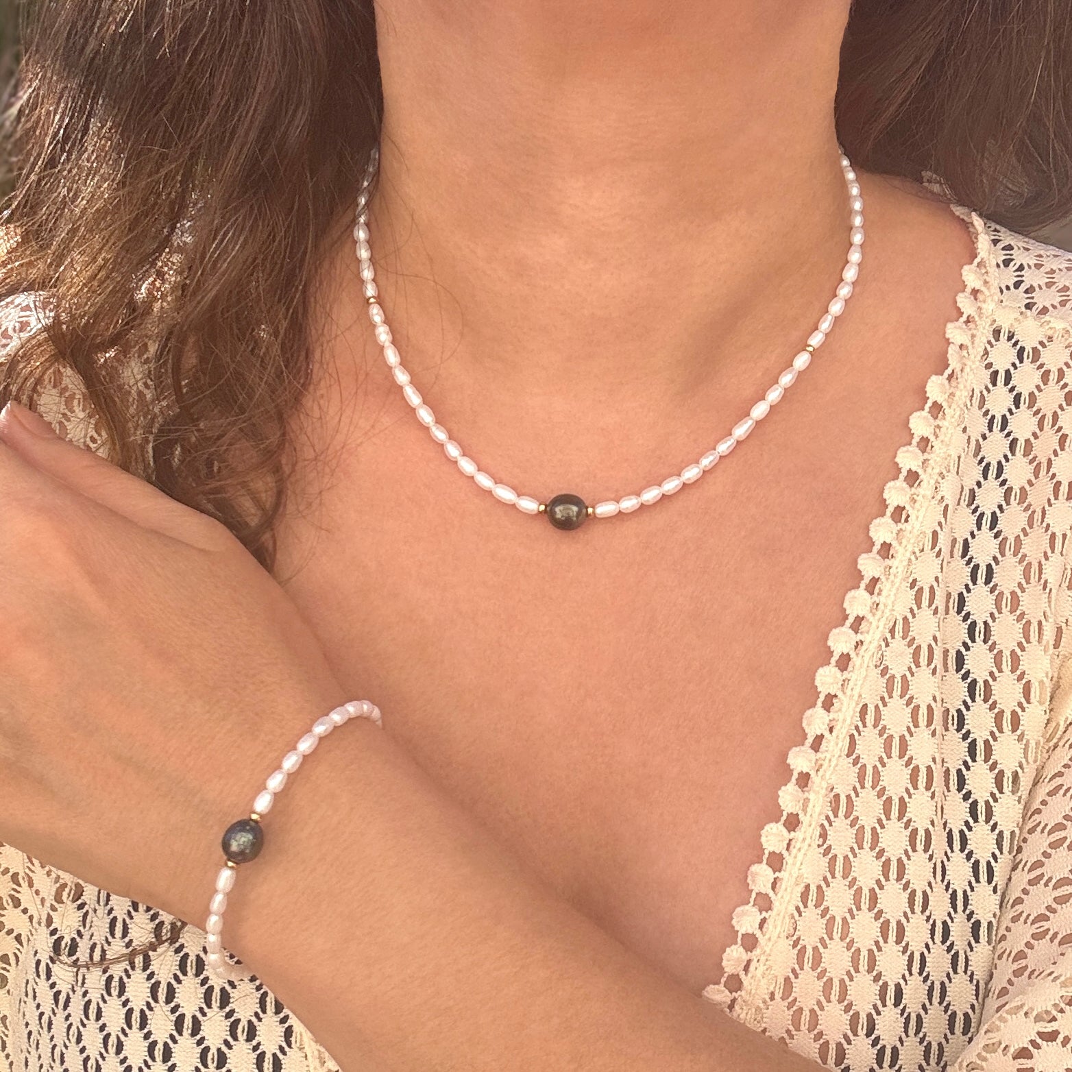 Tahitian & White Freshwater Pearl Bracelet