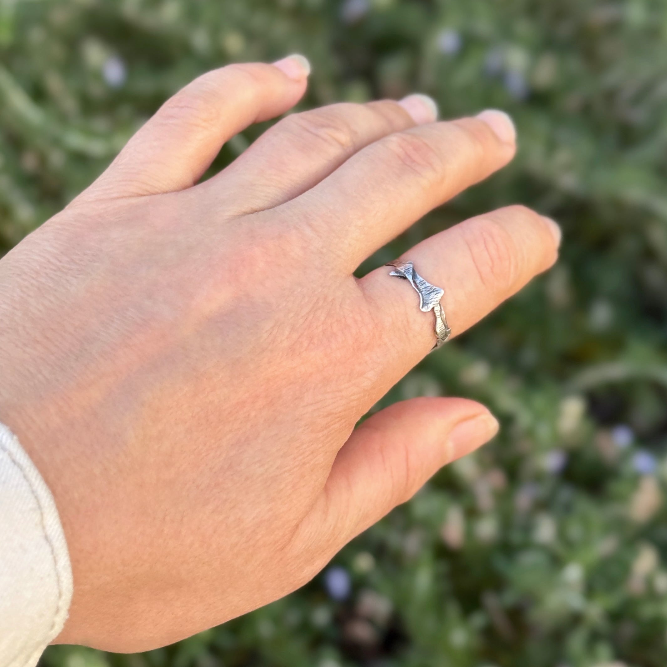 Sculpted Recycled Sterling Silver Ring Unisex