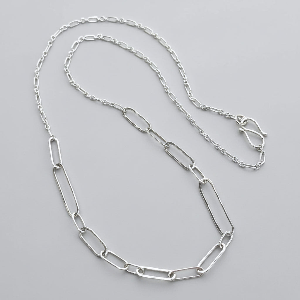 Long Sterling Silver Paperclip Necklace